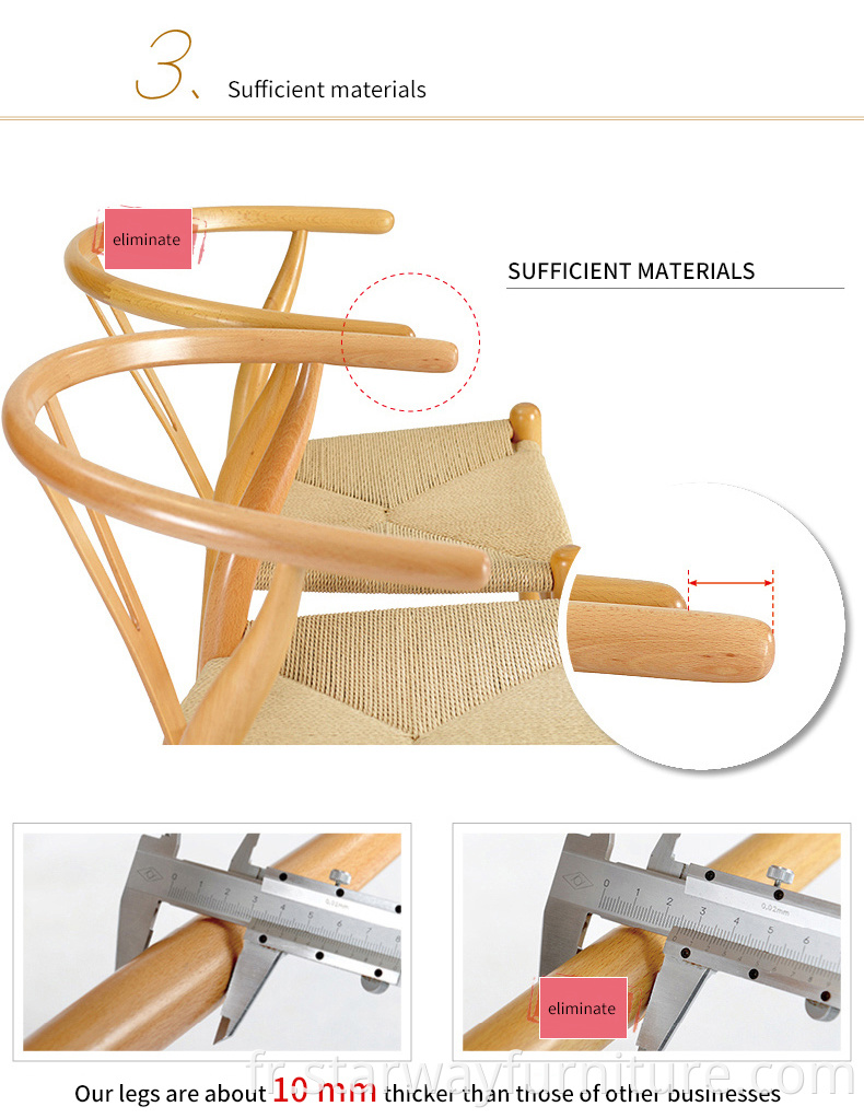 Tabouret de bar en bois massif moderne simple Wishbone Y Cafe tabouret de bar en bois de hêtre tabouret de bar